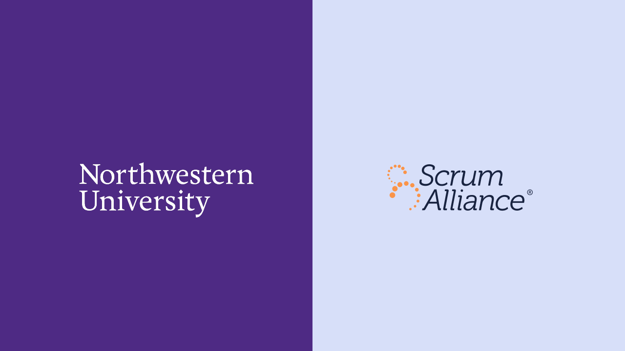 Scrum Alliance and Northwestern University logos